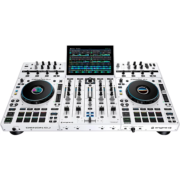 New Denon DJ PRIME 4+ Standalone Streaming 4-Channel DJ Controller White - Image 4